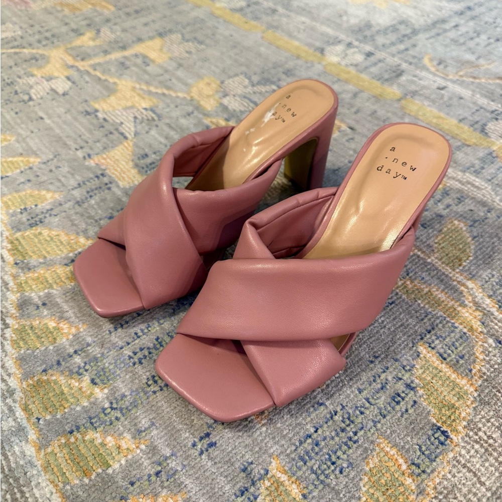 Mauve Dusty Rose Pink Women's Slide Faux Leather Sandals